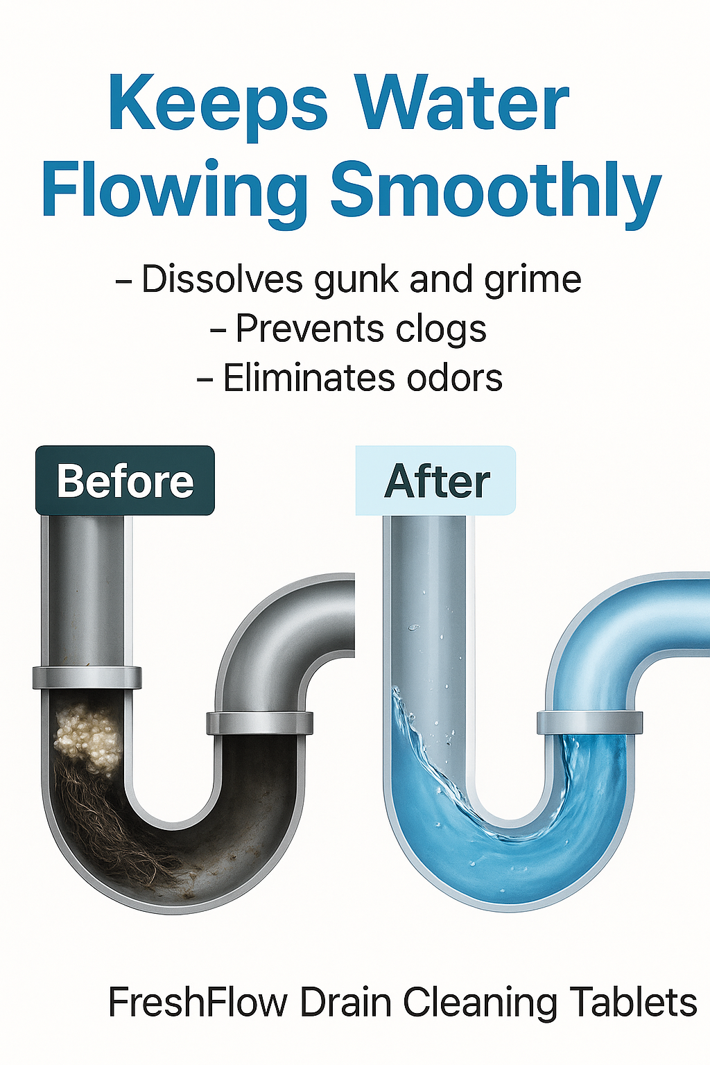 FreshFlow Drain Cleaning Tablets — 12 Pack